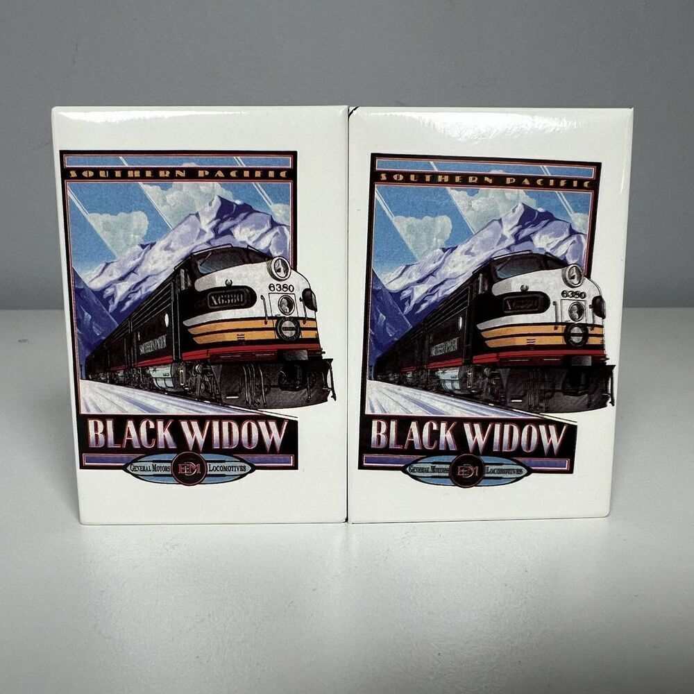 Refrigerator Fridge Magnets Black Widow GE Locomotive Railroad Lot Of 2
